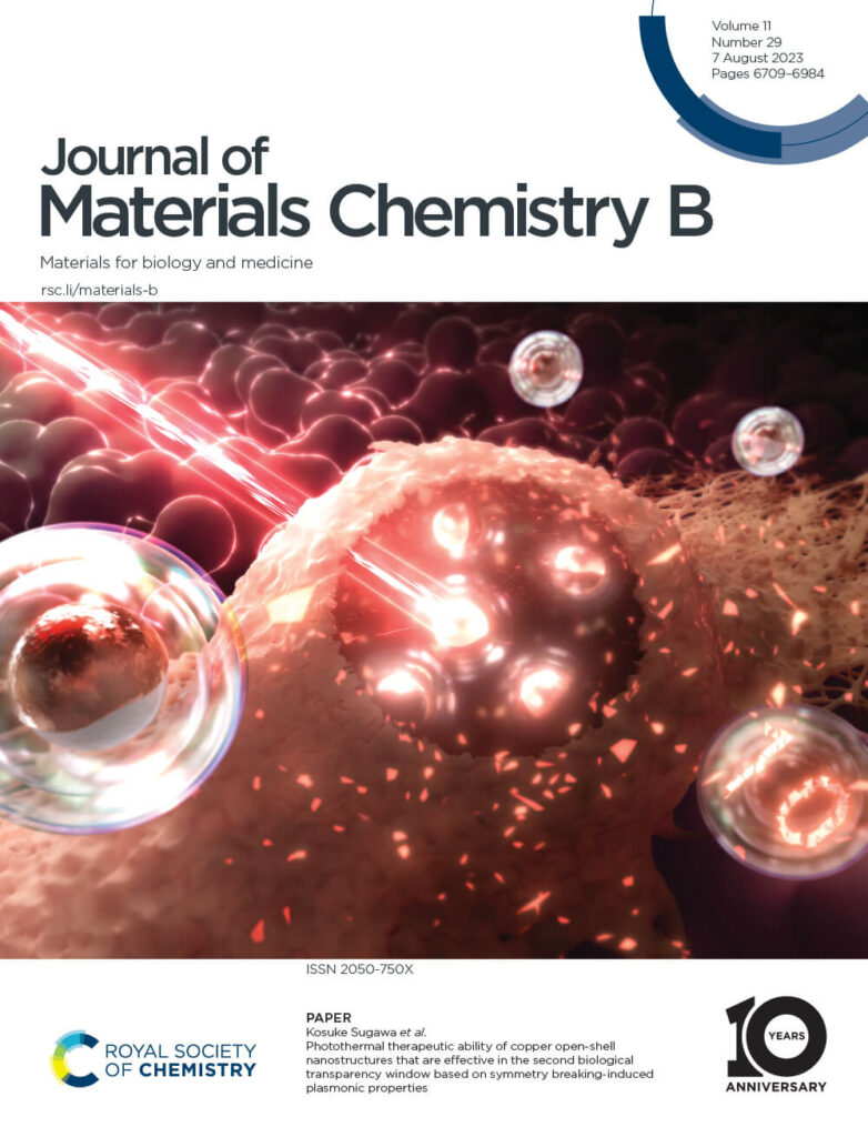 論文雑誌「Journal of Materials Chemistry B」のカバーピクチャーを制作しました[日本大学] 株式会社アートアクション