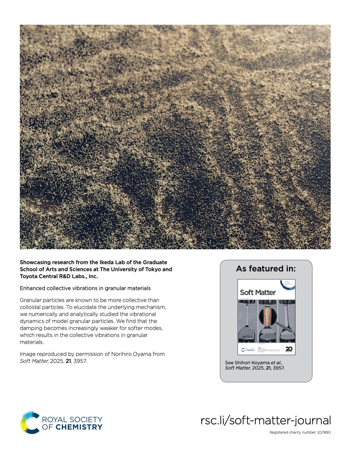 豊田中央研究所 Soft Matter カバーピクチャー 科学イラスト 論文表紙絵 アートアクション cover picture