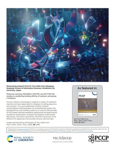 RSC Physical Chemistry Chemical Physics 広島市立大学 カバーピクチャー 科学イラスト 論文表紙絵 アートアクション