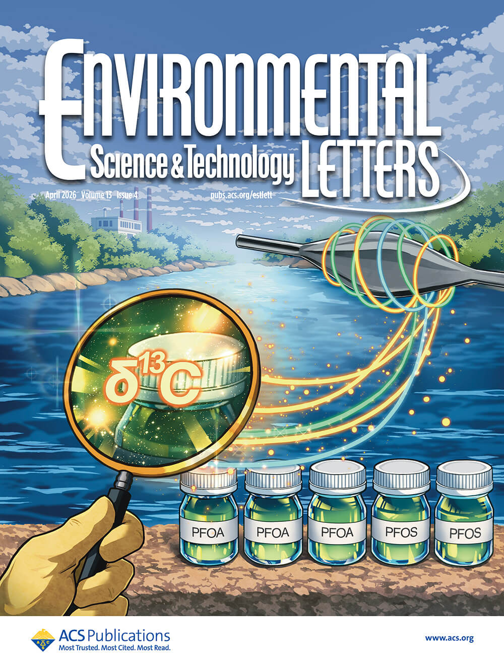 芝浦工業大学 Environmental Science & Technology Letters ACS カバーピクチャー 科学イラスト 論文表紙絵 アートアクション