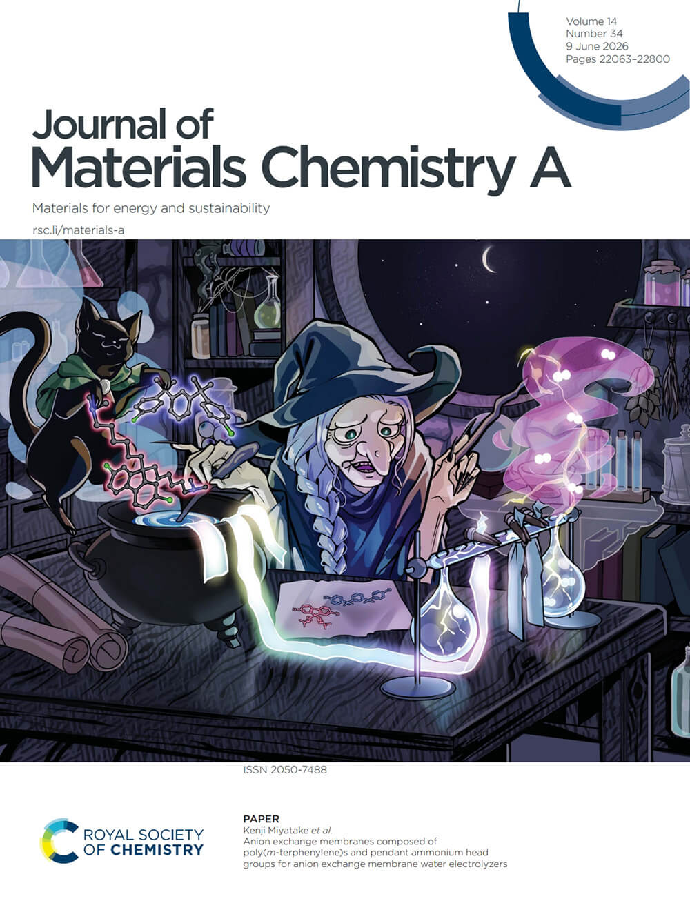 Journal of Materials Chemistry A RSC 山梨大学 カバーピクチャー 科学イラスト 論文表紙絵 アートアクション