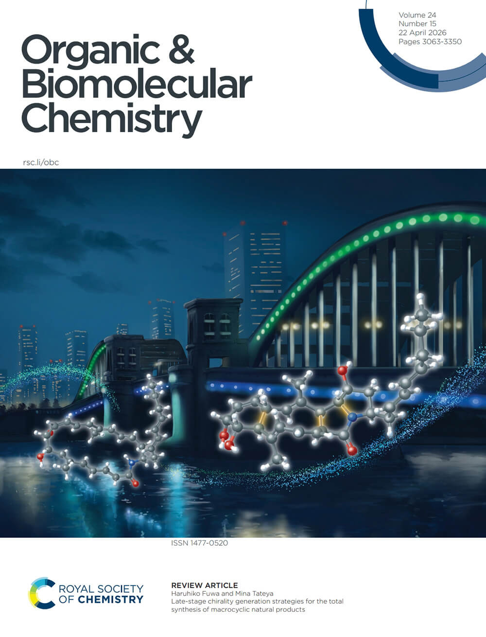 RSC Organic & Biomolecular Chemistry 中央大学 カバーピクチャー 科学イラスト 論文表紙絵 アートアクション