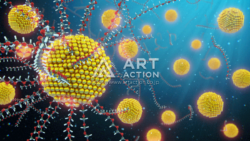 金分子 科学 イラスト 3DCG アートアクション