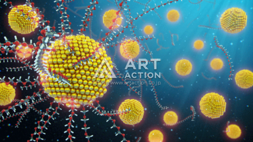 金分子 科学 イラスト 3DCG アートアクション