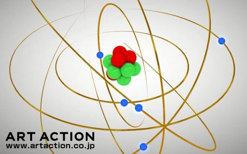 カバーピクチャー ラザフォードの原子模型 科学イラスト CG アートアクション