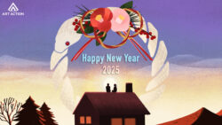 ウロボロス happy new year 2025 Art Action 謹賀新年 イラスト 蛇 科学イラスト 制作 アートアクション